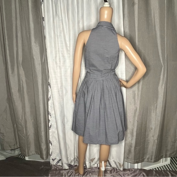 Michael Kors Blue and White Sleeveless Halter Sundress - Picture 3 of 8